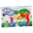 thumbnail image 1 of HILABEE Wooden Animal Puzzles Early Educational Animal Recognition Shape Matching Puzzle Zebra, 1 of 9