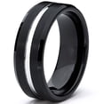 thumbnail image 2 of 8MM Two Tone  High Polish / Matte Finish Men's Tungsten Ring Wedding Band, 2 of 4