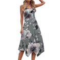 thumbnail image 4 of Ovzne Robes pour Femmes 2025 Robe d'Été Robes pour Femmes Sans Manches Col Rond à Cordon Décontractée à Volants Robe Trapèze Courte Robe Grande Taille Liquidation, 4 of 6