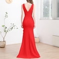 thumbnail image 4 of UPPADA Wedding Guest Dresses for Women One Shoulder Ruched Formal Evening Dress Wrap Ruffle Hem Dress Halter Bodycon Maxi Dress High Waist Party Prom Gown Cocktail Dress Dress Clearance, 4 of 5
