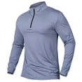thumbnail image 1 of Men's Quarter Zip Long Sleeve Running Pullover - Quick-Dry Athletic Shirt for Workout & Outdoor, 1 of 4