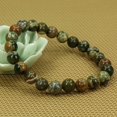 thumbnail image 3 of Bracelet Extensible Unisexe en Perles Rondes de 8 mm avec Pierre Précieuse Jaspe Rhyolite Naturelle 7 Pouces, 3 of 5