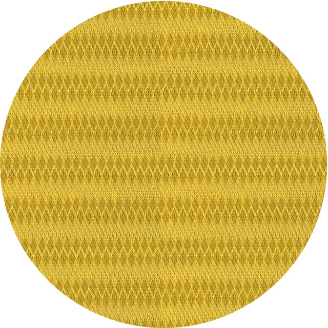Ahgly Company Tapis Rond Lavable en Machine Intérieur Transitionnel Or Jaune, 4 Pieds Rond