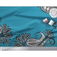thumbnail image 2 of Soimoi Blue polyester Crepe Fabric Geomertic & Paisley Print Sewing Fabric Yard 42 Inch Wide, 2 of 3