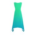 thumbnail image 4 of Ovzne Robes Grande Taille pour Femmes aux Formes Robe pour Femme Robe Dégradée pour Femme Sans Manches Col Ras du Cou à Cordon Décontractée à Volants Jupe Trapèze Mini Robe Maxi Grande Taille Liquidation, 4 of 7