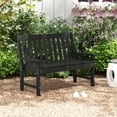 thumbnail image 4 of Costway Garden Bench All-Weather HDPE 2-Person Outdoor Bench for Front Porch Backyard Black, 4 of 10