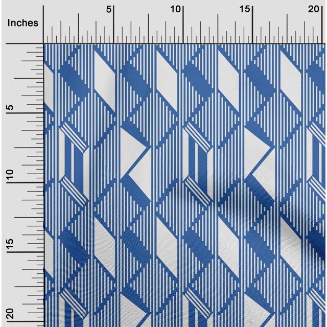 oneOone Cotton Poplin Fabric Parallelogram & Triangle Geometric Print Fabric BTY 56 Inch Wide