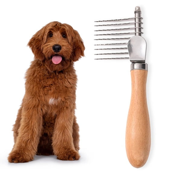 Peigne pour Animaux de Compagnie - Outil Démêlant et Démêlant pour Poils Longs et Sous-Poil Épais - Lames en Acier Inoxydable - Manche, Argent, JKODE