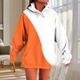 thumbnail image 2 of JGGSPWM Womens Color Block Drawstring Hooded Sweatshirt Fleece Hoodies Long Sleeve Shirts Pullover Fall Outfits with Pocket Orange S, 2 of 5