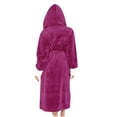 thumbnail image 3 of Gift TIMIFIS Pinks Women Hooded Plush Soft Robe Warm Fleece Bathrobe Warm Fleece Winter Robe, Long Soft Plush Cozy Spa, Resort & Hotel Bathrobe BathrobeFlash, 3 of 5