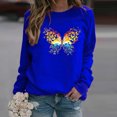thumbnail image 2 of Hauts Décontractés d'Hiver pour Femmes, Chandail à Imprimé Papillon pour Dames, Blouse, T-Shirt, Chandail, 2 of 3