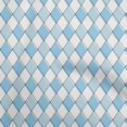 thumbnail image 1 of oneOone Velvet Light Blue Fabric Argyle Sewing Craft Projects Fabric Prints By Yard 58 Inch Wide, 1 of 4
