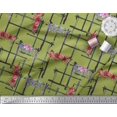 thumbnail image 3 of Soimoi Green Rayon Fabric Geometric & Rose Floral Decor Fabric Printed Yard 56 Inch Wide, 3 of 5