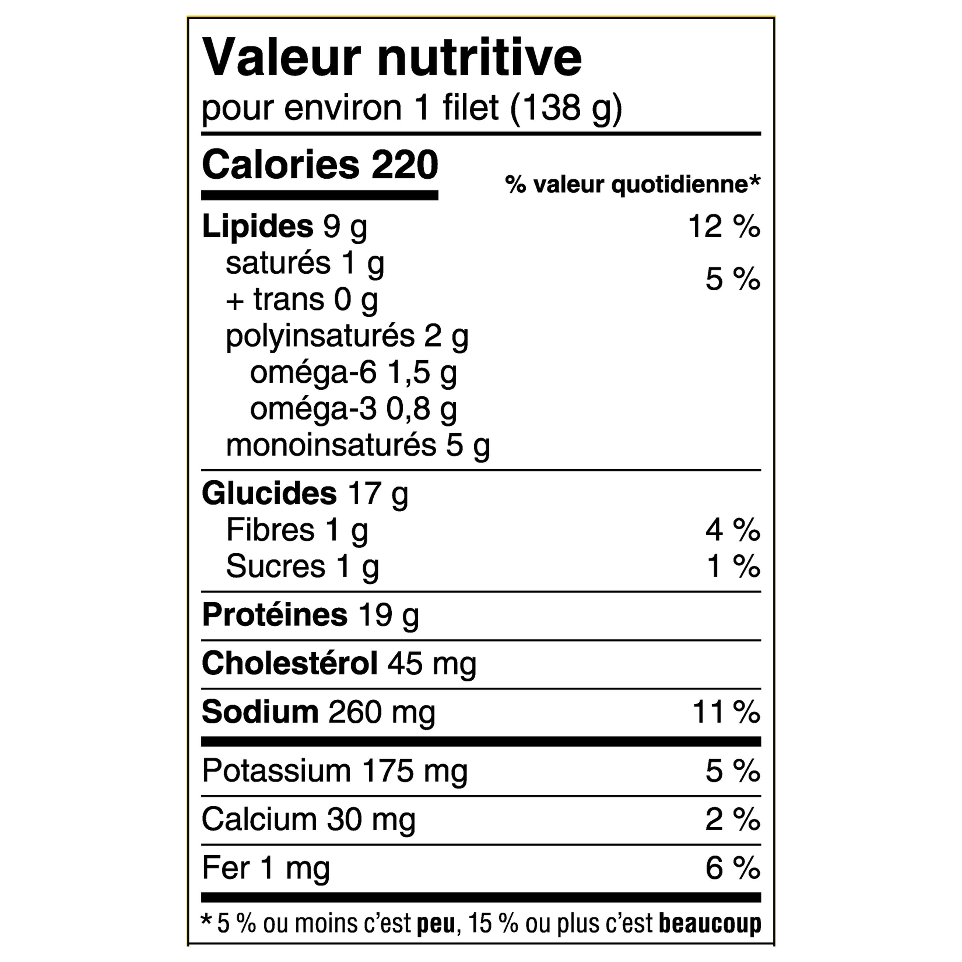 High Liner Poêlée Sélecte Sole au Poivre et au Citron 540 g