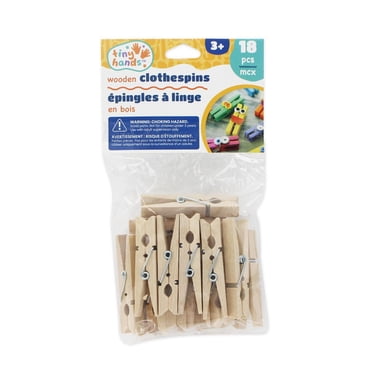 TINY HANDS Wooden Clothespins, 47.6 mm (1.87 in), 18-Pack, 4.8 cm (1.88 in)