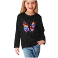 thumbnail image 2 of RXIRUCGD Chemises à Manches Longues pour Filles, Col Rond Mignon, Blouses Décontractées Élégantes (Noir, Taille : 7 Ans), 2 of 5