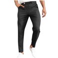 thumbnail image 2 of EOYWHK Mens Swim Trunks Linen Pants Straight Leg Trouser Compression Fit Dress Pants Solid Color Running Hiking Pants, 2 of 6