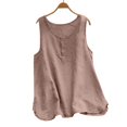 thumbnail image 2 of WEIYLL Tshirt for Women Crew Neck Sleeveless Button Up Pink Tee Sizes XL, 2 of 4