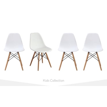 Heavenly Collection White Kids Chair Ideal for Bedrooms, Playrooms & Preschool Spaces| Set 4