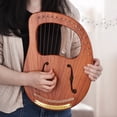 thumbnail image 3 of Riwcyla WH,16 16,String Wooden Lyre Harp Metal Strings Solid Wood String Instrument with Carry Bag Tuning Cleaning Spare Strings Cloth MusicBook, 3 of 6