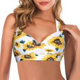 thumbnail image 4 of Birdeem Womens Fashion Versatile Sexy Printing Swimsuit Halter Backless Bikini Tops, 4 of 12