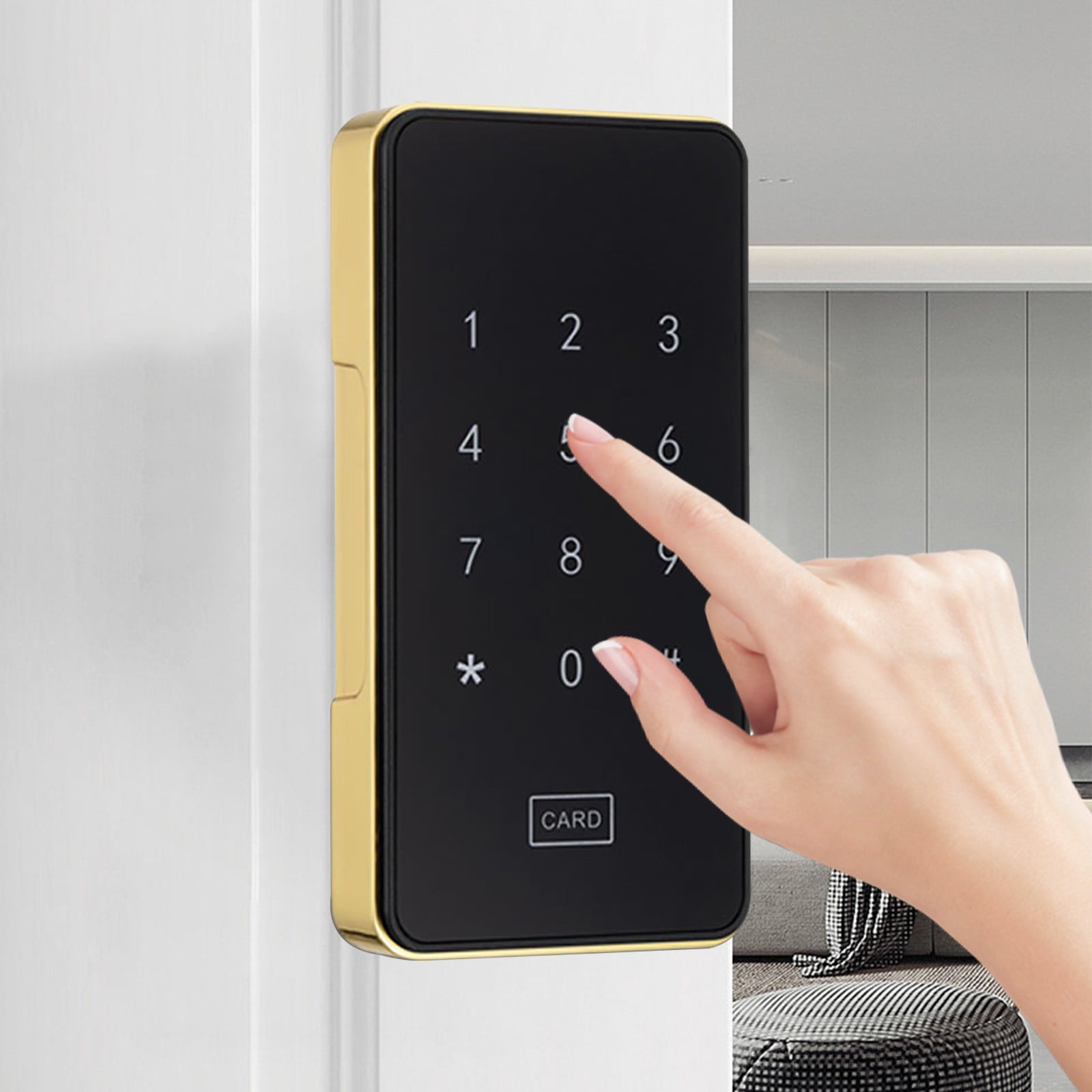Yhmxh Electronics Serrure Intelligente pour la Maison, Serrure de Porte 3-en-1 Sans Clé avec Carte, Application et Clavier, Serrure de Porte Intelligente, Pêne Dormant Intelligent, Serrure Intelligente pour Porte d'Entrée Serrure Intelligente en Plastique