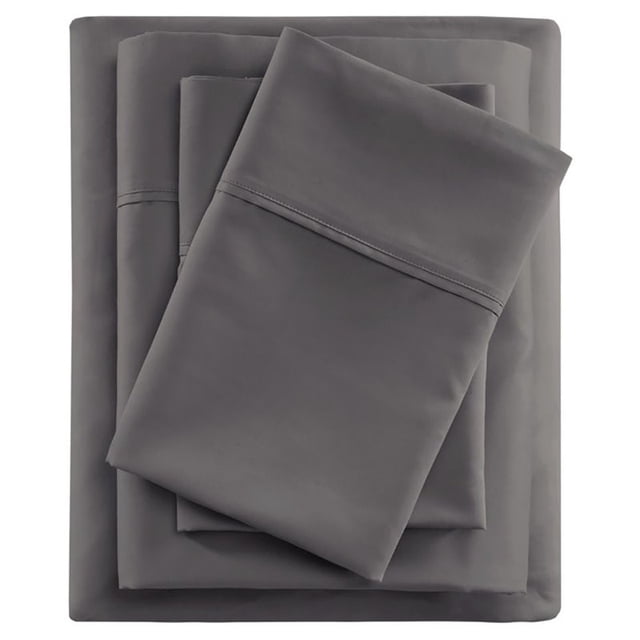 Beautyrest Ensembles de Draps Rafraîchissants en Coton et Polyester Satiné Contemporain en Charbon