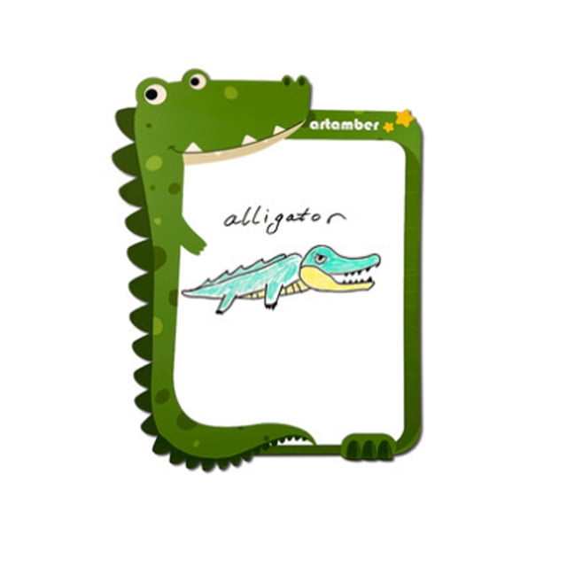 Cartoon Pattern Lovely Dry Erase Board Message Board Magnetic Whiteboard, 66*49cm - Crocodile