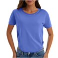 thumbnail image 1 of Yuyuzo Hauts Courts pour Femmes T-Shirts à Manches Courtes Col Rond Hauts de Sortie T-Shirts Unis Hauts, 1 of 7