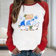 thumbnail image 2 of RKSTN Chandail pour Femmes de Noël à Col Rond, Chandail Imprimé du Père Noël, Manches Longues, Blouse Régulière à Empiècements, 2 of 5