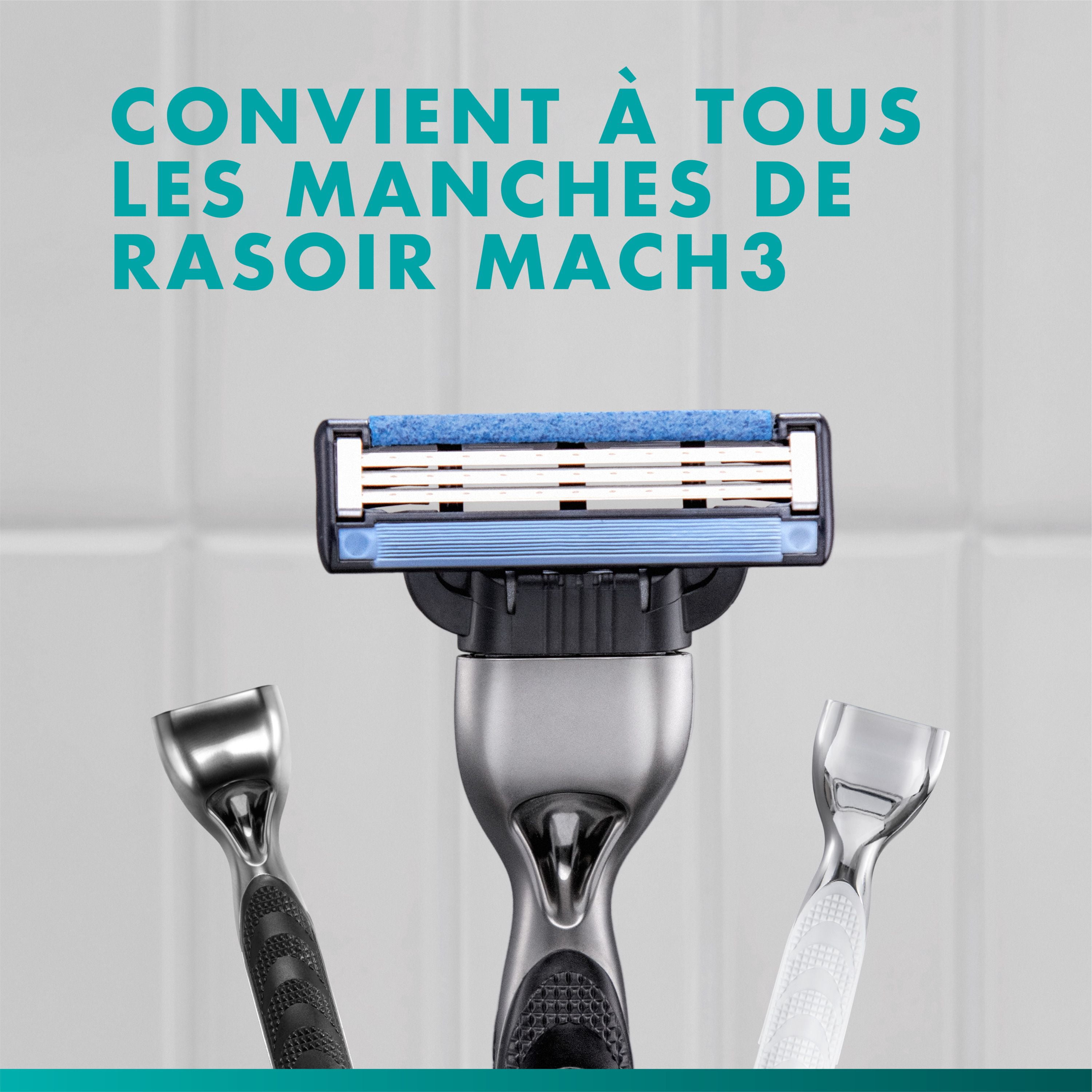 Gillette Mach3 Recharges de Lames de Rasoir Cartouches de Rasoir, Recharges de Rasoir pour Hommes avec Bande Lubrifiante, Lames de Rasoir à 3 Lames pour un Rasage de Près 12ct