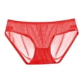 thumbnail image 3 of B91xZ Culotte en Coton pour Femme Grande Taille, Unie, Échancrée, TG Rouge, 3 of 5