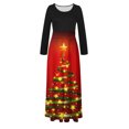 thumbnail image 4 of Joyeux Noël TIMIFIS Femmes Mode d'Automne Femmes Manches Longues Amples Unies Robes Maxi Décontractées Longues Robes Robe de Cocktail Robe de Fête Ligne A Vintage Robes de Retour à la Maison, 4 of 6
