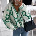 thumbnail image 2 of 2025 Cardigan pour Femmes Chandail Classique Femmes Plus Chandails Col Ras du Cou Col à Boutons Tenue de Vacances pour Femmes Tricot devant Ouvert, 2 of 4