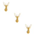 thumbnail image 1 of Decodeary Self Adhesive 3D Deer Head Mirror Wall Sticker For Easy Application gold XL 3Set, 1 of 6
