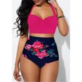 thumbnail image 1 of EYIIYE Women Flower Print Bikini Set High Waist Swimming Suits, 1 of 6