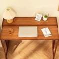 thumbnail image 3 of Collapsible Desk for Small Spaces,Solid Wood Computer Desk，Expandable Writing Study Table with Bookshelf,Home Office Fold Up Desks(33" W, Natural), 3 of 3