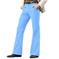 thumbnail image 1 of Mens Work Pants Men's Fashion Casual Flared Trousers Button Pocket Solid Color Pants Light Blue L, 1 of 2