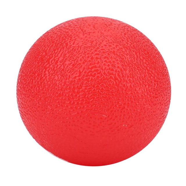Spptty Silicone Massage Therapy Grip Ball for hand and finger strength exercise, shown in red color with a textured surface. This squeeze toy is ideal for stress relief, joint pain, and muscle tension, and supports rehabilitation training. Lightweight and portable, it measures approximately 53mm in diameter.