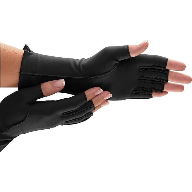 ISOTONER Gants Thérapeutiques Sans Doigts - A25830 (Noir, Grand)