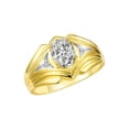 thumbnail image 4 of RYLOS Men's Rings 14K Yellow Gold Rings Classic Designer Style 9X7MM Oval Gemstone &  Diamond Ring White Topaz April Birthstone Rings For Men Size 9, 4 of 7