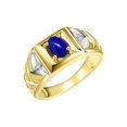 thumbnail image 3 of RYLOS Men's Rings 14K Yellow Gold Rings Designer Weave Band 7X5MM Oval Gemstone & Diamond Ring Lapis September Birthstone Rings For Men, Size 13, 3 of 7