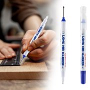 ZTTD 1 Count Long Head Deep Hole Marker Pens, Upgrade Waterproof 20mm Long Nib Marker, Blue Ink Markers Carpenter Scriber Tool Construction Marking Pens, Carpenter Ink Marker Pens
