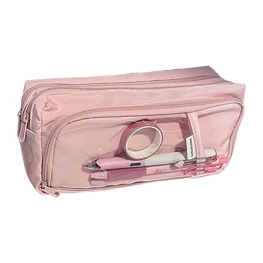 Meitianfacai Large Pencil Case, Big Capacity Pencil Pouch Pen Bag with 3 Compartment, Portable Canvas Stationery Organizer with Zipper, Cute Aesthetic School Supplies For Teen Girls Boy College
