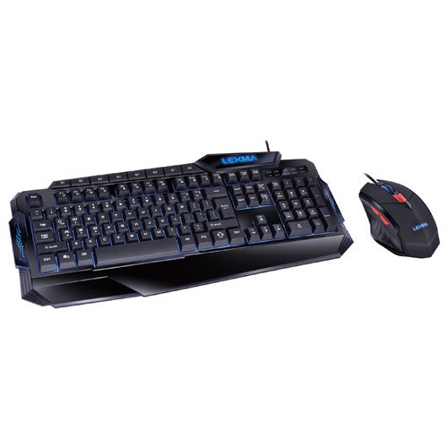 Lexma LX8000 Optical Ergonomic Gaming Keyboard & Mouse Combo, English - Refurbished