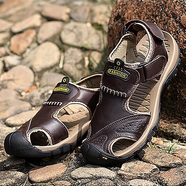 TIMIFIS Men's Outdoor Hiking Sandals, Open Toe Arch Support Strap Water Sandals, Lightweight Athletic Trail Sport Sandals ummer