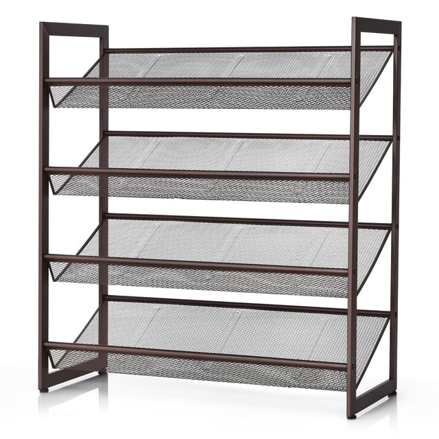 Costway 4-Tier Shoe Rack Adjustable to Flat Slant Shoe Organizer Holder Stand