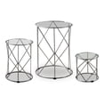 thumbnail image 2 of Furniture of America Nikova Glass Top 3-Piece Nesting Table Set in Silver, 2 of 8