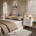 thumbnail image 3 of Farmhouse Modern Nightstand with 2 Drawers & Golden Metal Legs,, Bedside Table Fluted End Table for Bedroom, 3 of 7
