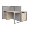 thumbnail image 1 of Easy Office 2 Person Cubicle Desk with Drawers in Natural Elm - Engineered Wood, 1 of 8